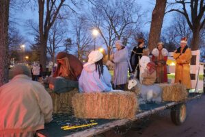 live Nativity scene in a parade