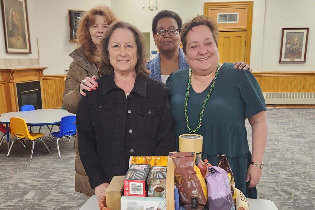 group of women helping at church